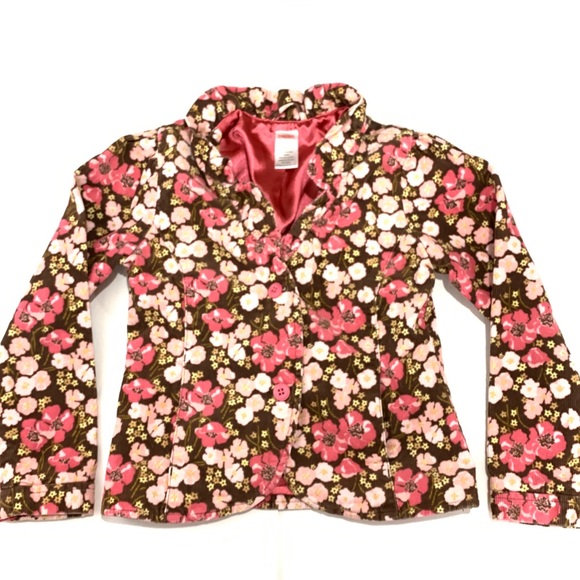 Gymboree Corduroy Floral Long Sleeve 2-Button Top Sweater Size 8 Girls - Picture 1 of 7